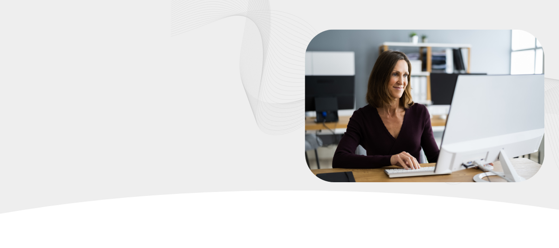 woman at computer view cost savings data