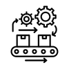 Manufacturing black and white icon