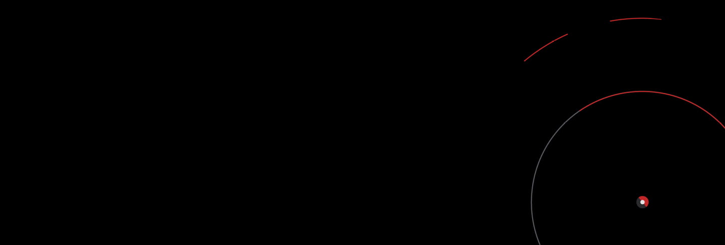 black background with thin red circles